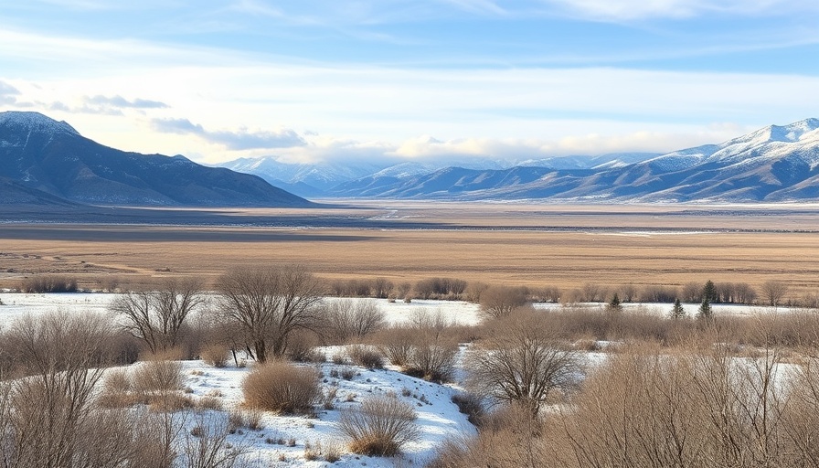 Ogden Valley winter landscape and mountain view
