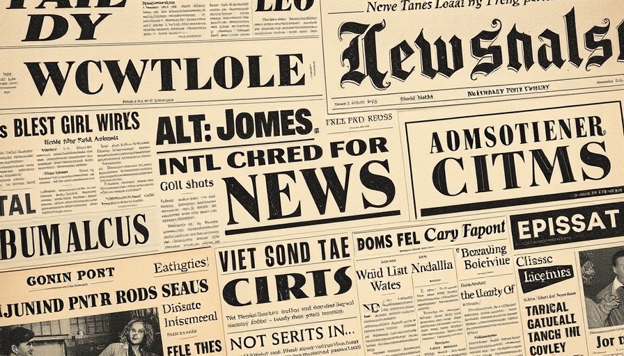 Vintage newspaper collage highlighting diverse headlines