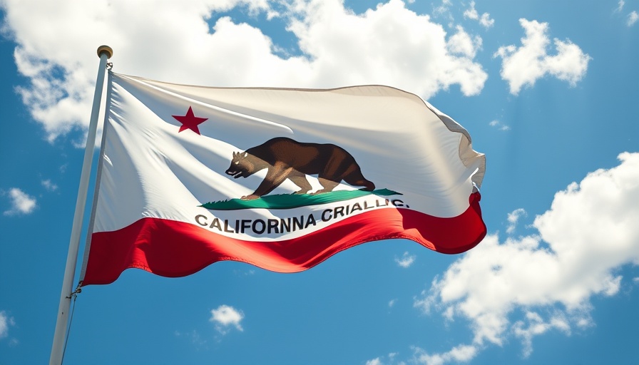 California state flag waving against a blue sky, representing California Civil Grand Jury Impact.