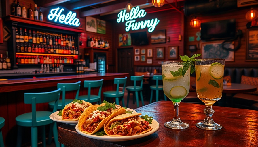 Oakland Mezcal & Mole Comedy Night with vibrant bar and Mexican dishes