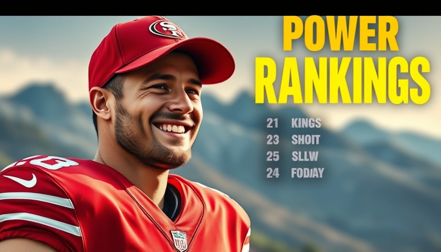 San Francisco 49ers player smiling in power rankings promo.