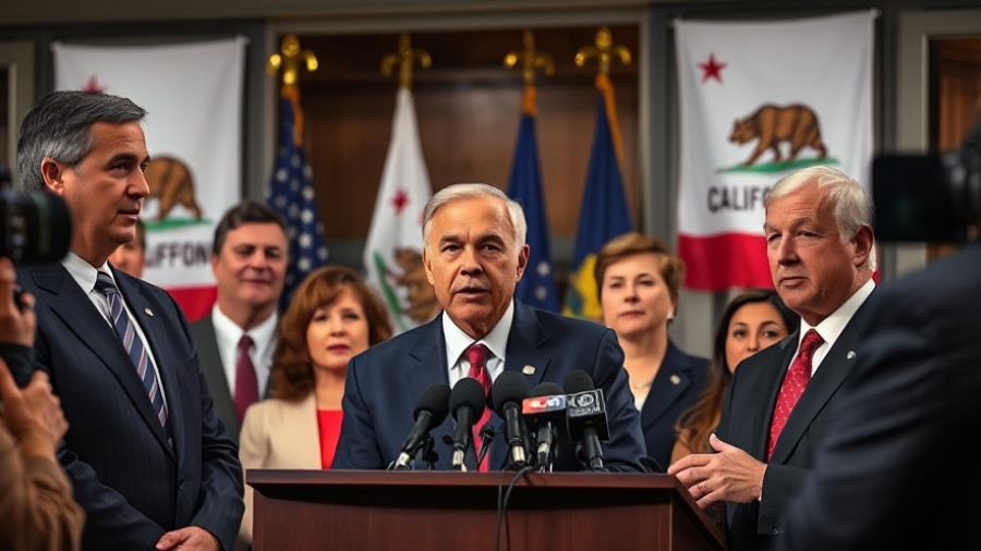 Group of officials discussing California PFAS ban veto impact during conference.