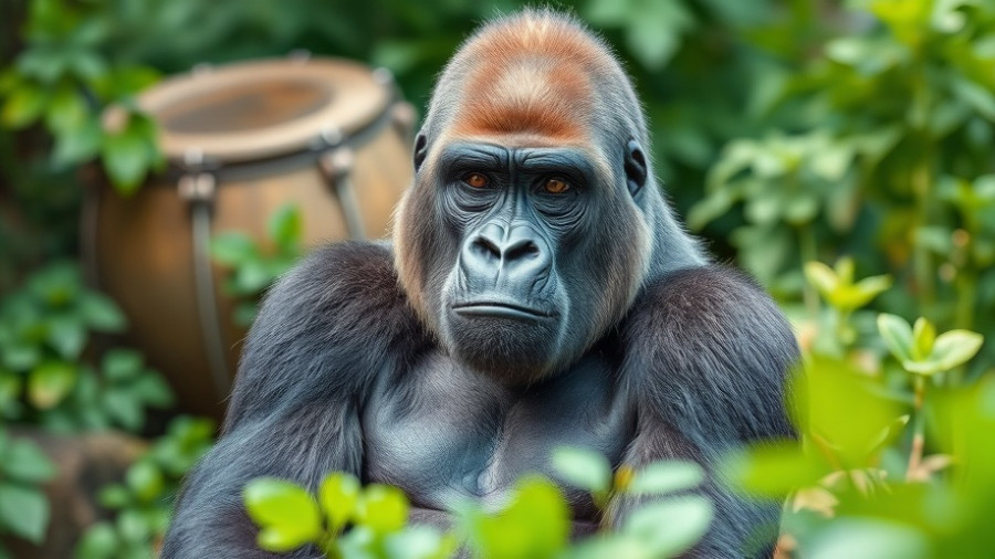 Cecil the Silverback Gorilla sitting at San Francisco Zoo