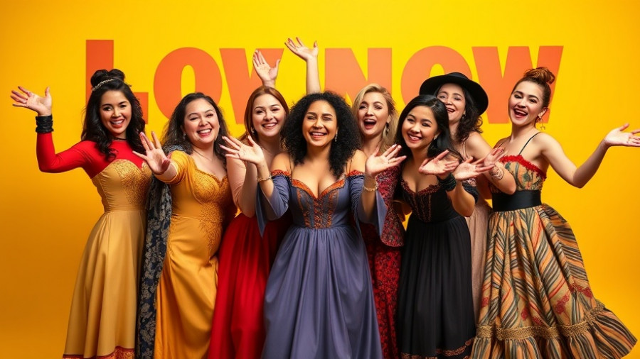 Tony Award-Winning Musical 'Suffs' vibrant poster with lively women in period costumes.