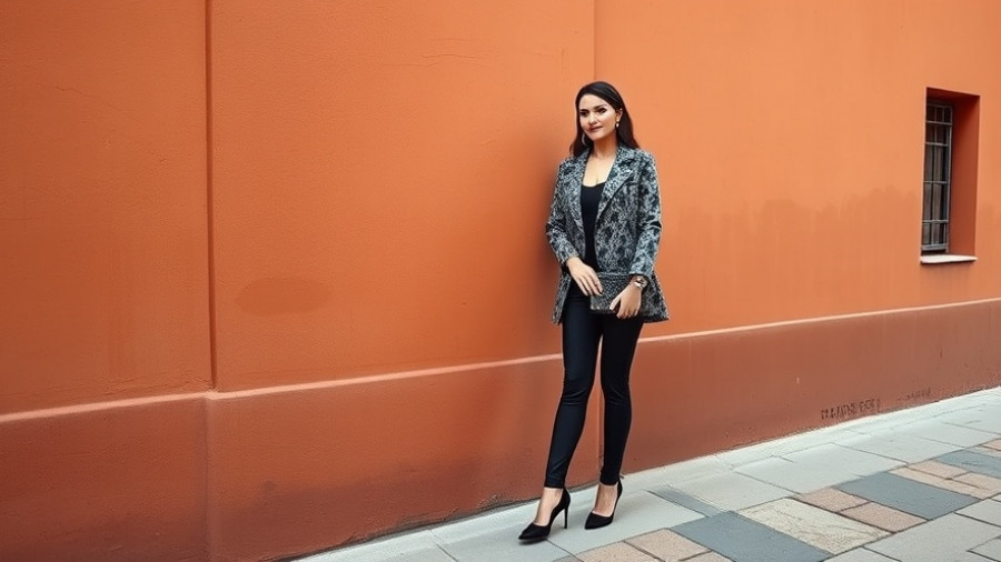 Ladylike Fashion Reimagined: Elegant woman in patterned jacket.