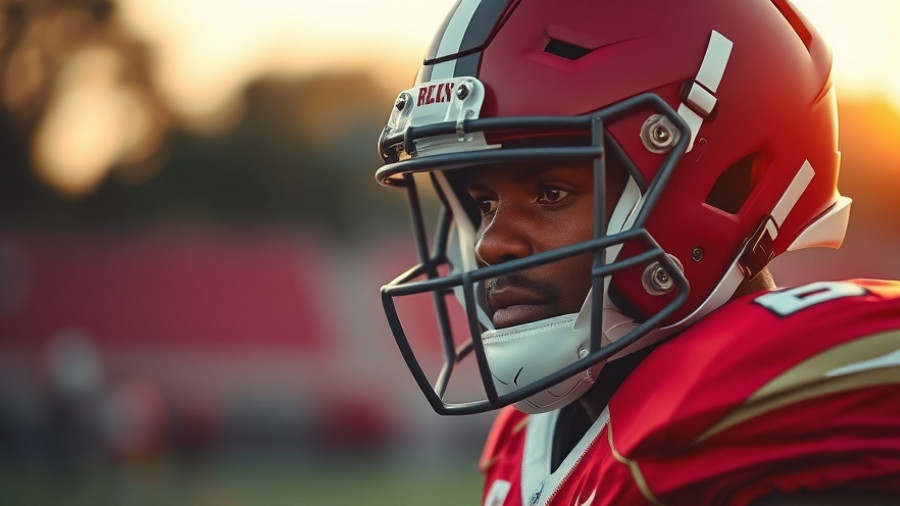 George Kittle prepares for comeback against the Falcons in focused pose.