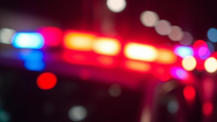Abstract blur of red and blue police lights