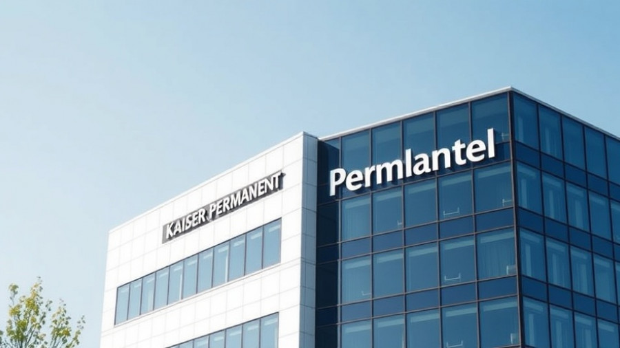 Kaiser Permanente building facade, branding highlights corporate presence.