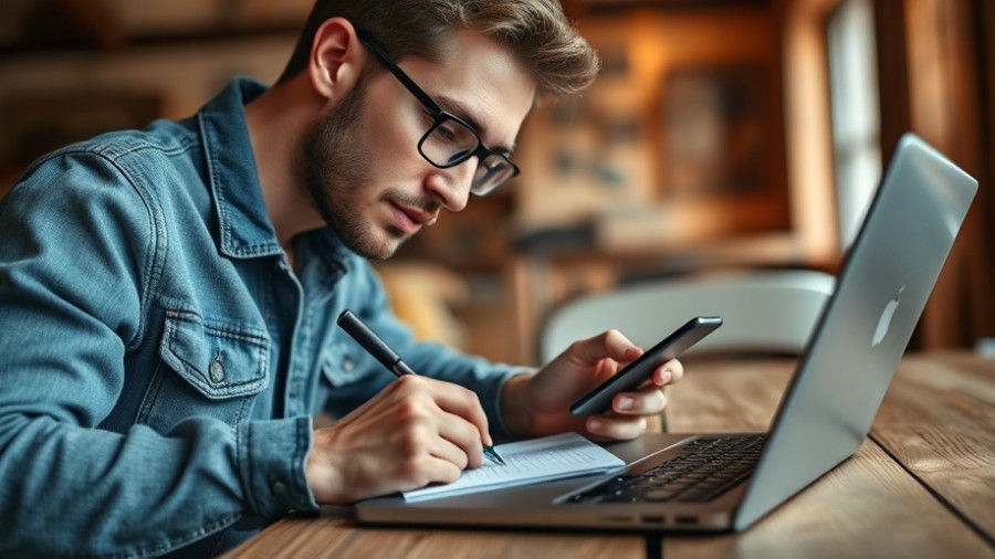 Person taking notes with laptop and phone, career options after BCA.