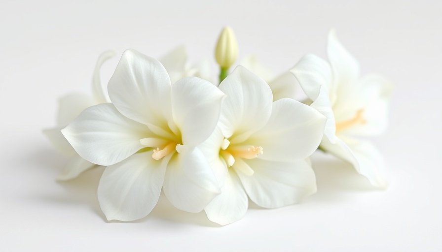 Tuberose gardening tips: close-up of white tuberose flowers.