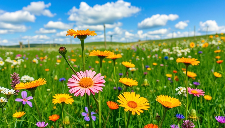 Vibrant cornflowers blooming in a colorful meadow.