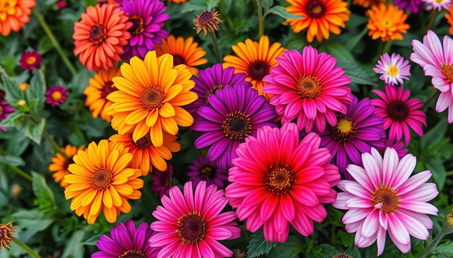 Colorful annual flowers blooming vibrantly in a garden.