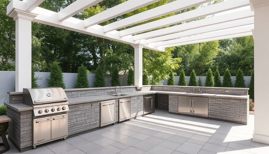 Modern outdoor kitchen design with stainless steel appliances