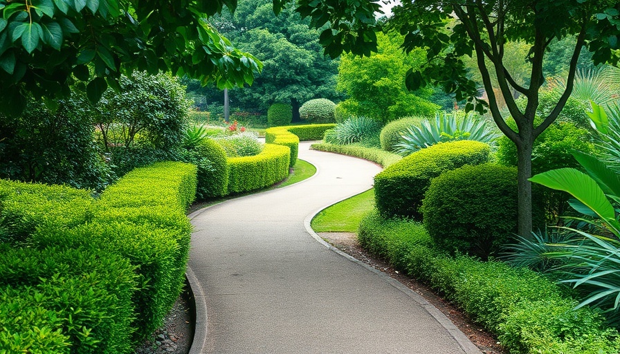 Serene garden path exemplifies Long Island landscape design.