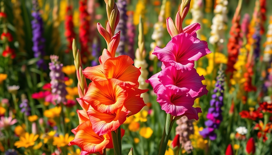 Vibrant summer cut flower garden in full bloom.