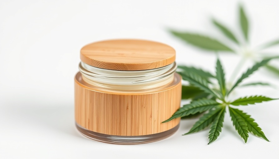 High Ache Balm cannabis salve in bamboo jar on white backdrop.