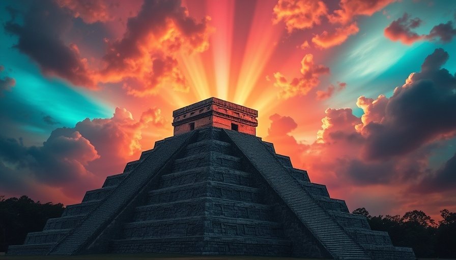 Ancient Mayan pyramid under magical sky symbolizing equinox spiritual meaning.