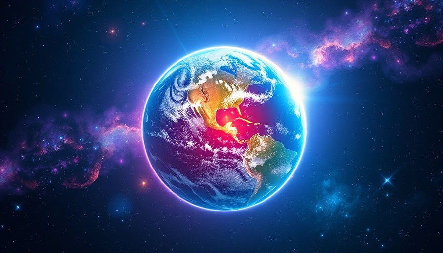 Luminescent Earth glowing with cosmic energy, suggesting spiritual transformation.