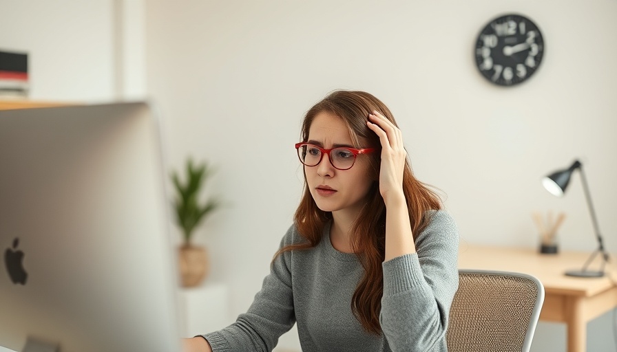 Overcoming perfectionism with hypnotherapy, stressed woman at computer.