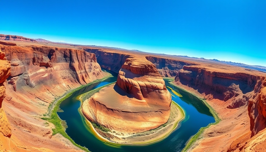 Explosion of Marketing and Sales Technology concept with a vibrant river bend.
