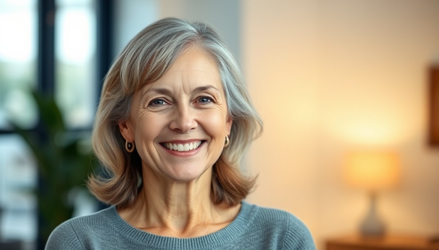 Woman smiling indoors, related to health aid gaps topic.