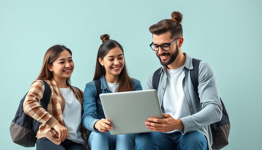 Young adults collaborating on laptop, social media tips in 2025.