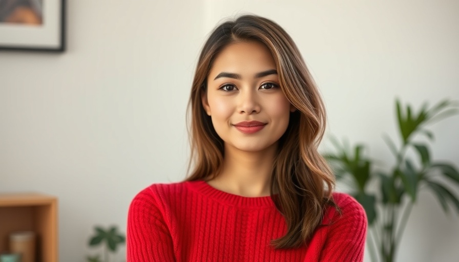 Confident young woman on a magazine cover, indoor setting.