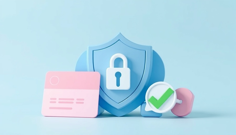 Cybersecurity 3D image with shield, lock, and checkmark, minimalistic design.