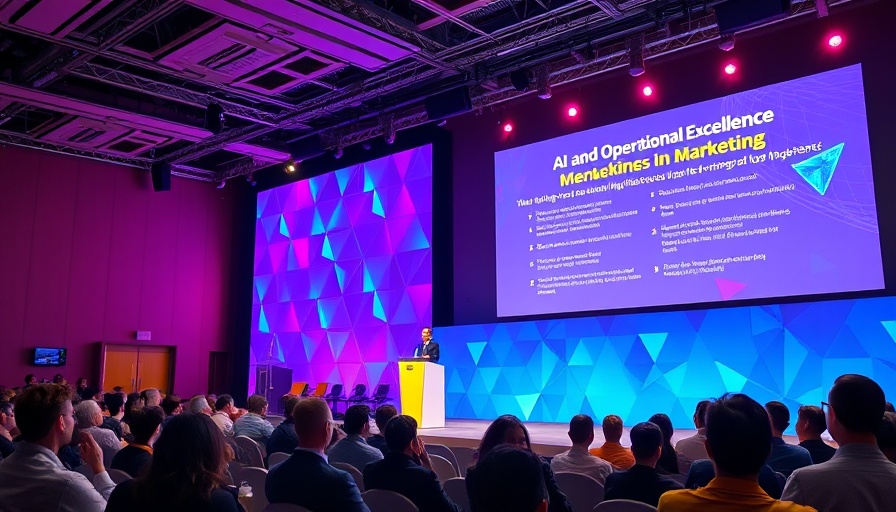 Conference presentation on AI and operational excellence in marketing.