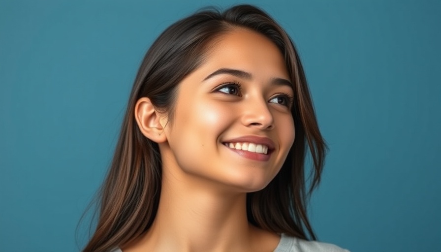 Confident woman smiling, embracing independence, against blue backdrop, strong character traits of women who reject marriage.