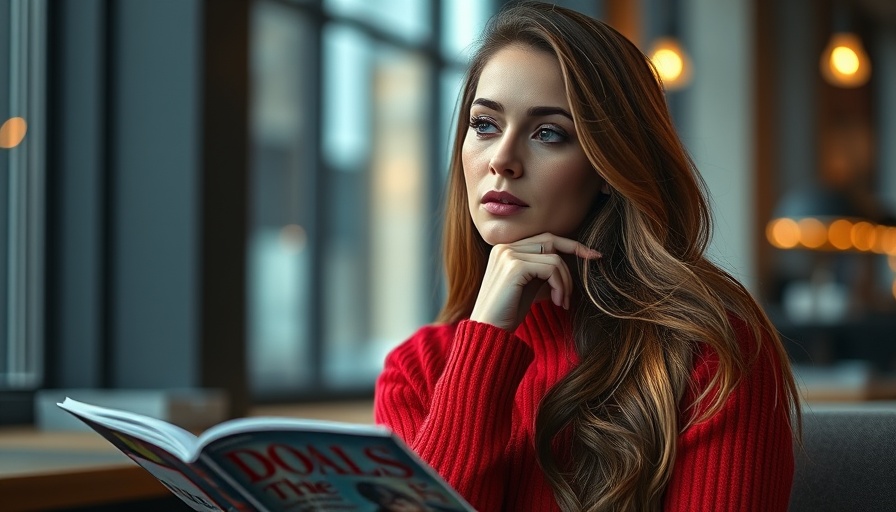 Elegant woman in red on magazine cover, Inc.