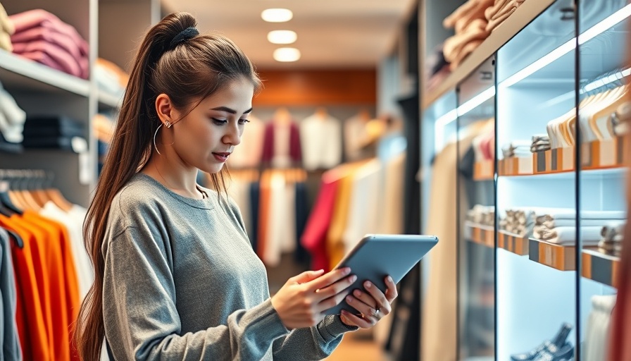 Real-time product insights in retail setting with woman using a tablet.