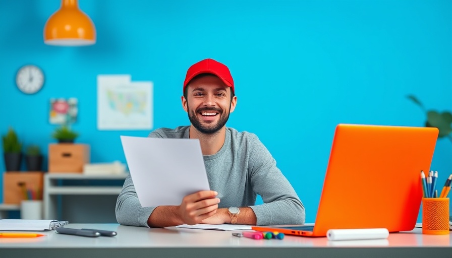 Marketer reviewing social media statistics, office setting.