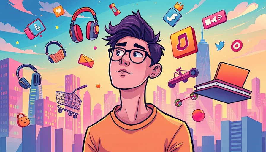 Futuristic cartoon of person with social media items for Meta webinar Reels strategies.