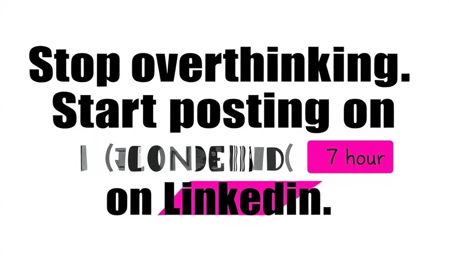 Motivational text graphic about LinkedIn posting strategy