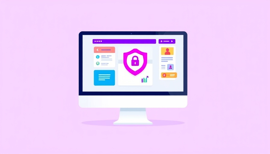 Illustration of data protection in martech stack with text and digital elements.