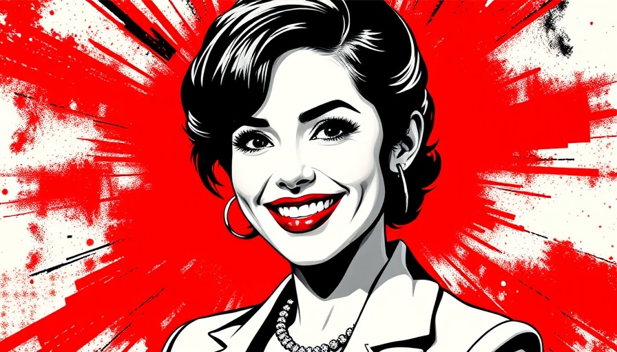 Vibrant Pop Art portrait of a smiling woman, inclusive marketing strategies.