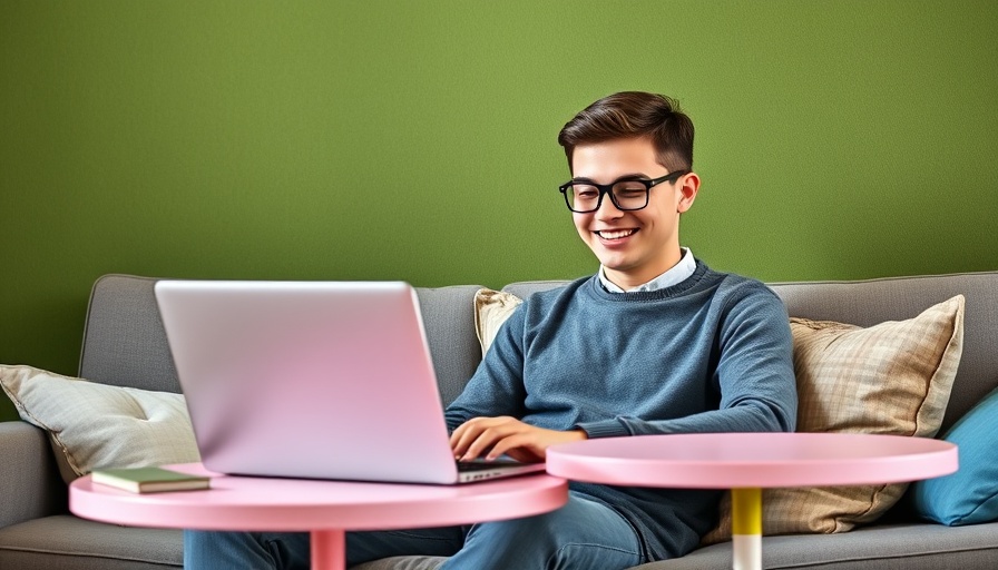 Young person using a laptop for LinkedIn statistics, business growth strategies.