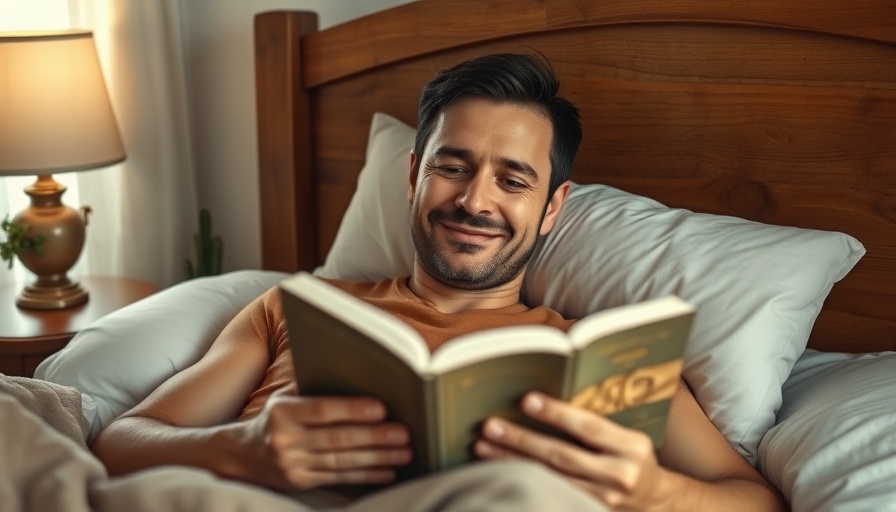 Evening habits for happiness: man reading in bed.