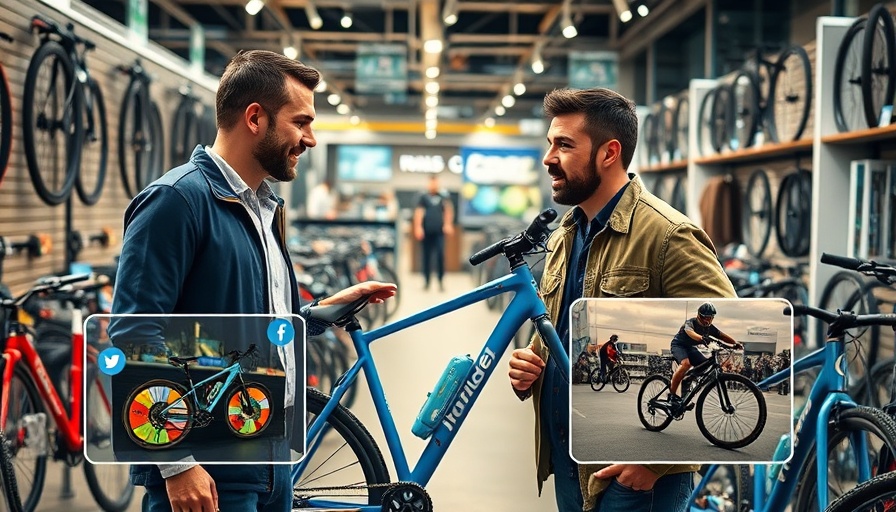 Meta ad measurement solutions illustration with cyclists and bicycles.