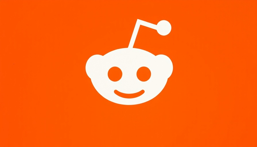 White Reddit logo on orange background for social media theme.