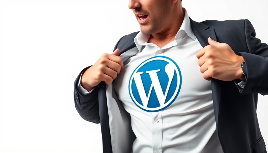 WordPress Maintenance Checklist concept with businessman revealing logo.