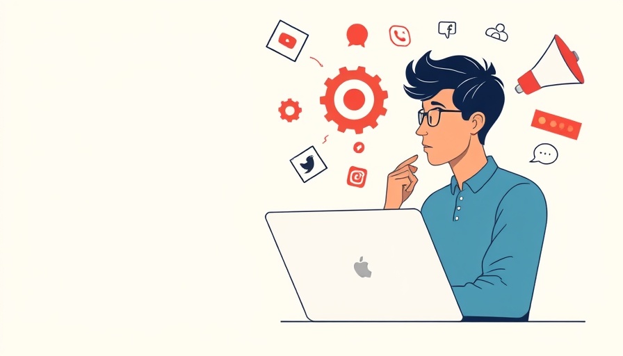 Illustration of organic social media reach decline concept with digital icons.