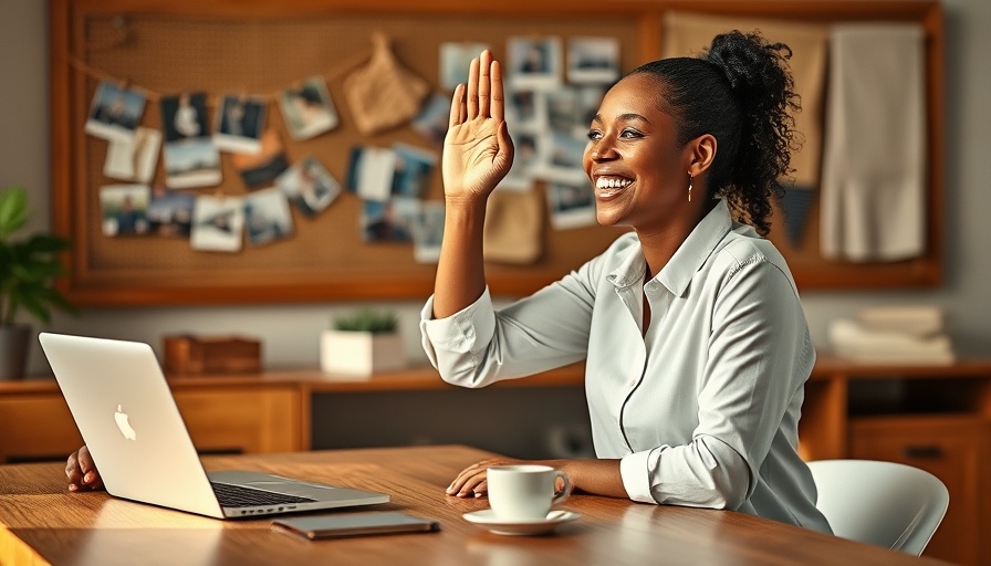 Smiling woman high-fiving at a desk, embodying habits that separate successful entrepreneurs.
