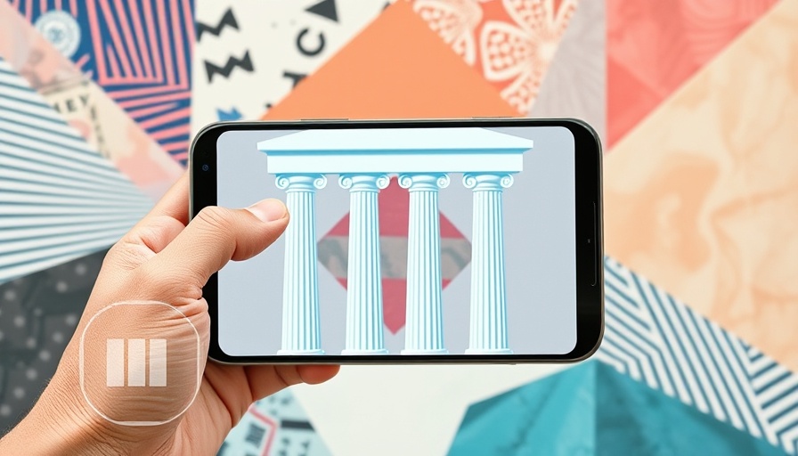 Content pillars for social media concept with smartphone and pillars.