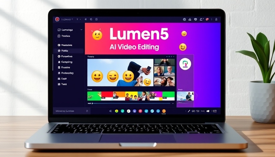 Lumen5 AI Video Creation tool interface on laptop.