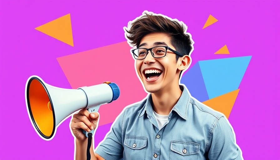 Costly signaling billboard advertising concept with man and megaphone.