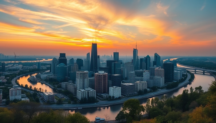 Ohio's Best Workplaces skyline during sunset.