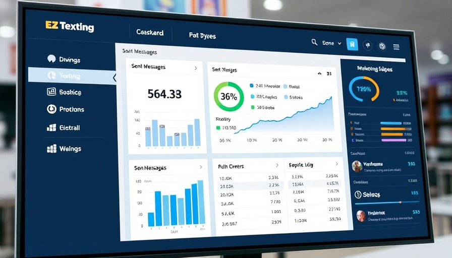 EZ Texting SMS Marketing dashboard interface displaying message analytics.