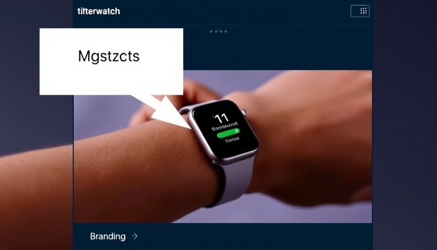 Branding markers on X screenshots highlighting smartwatch.